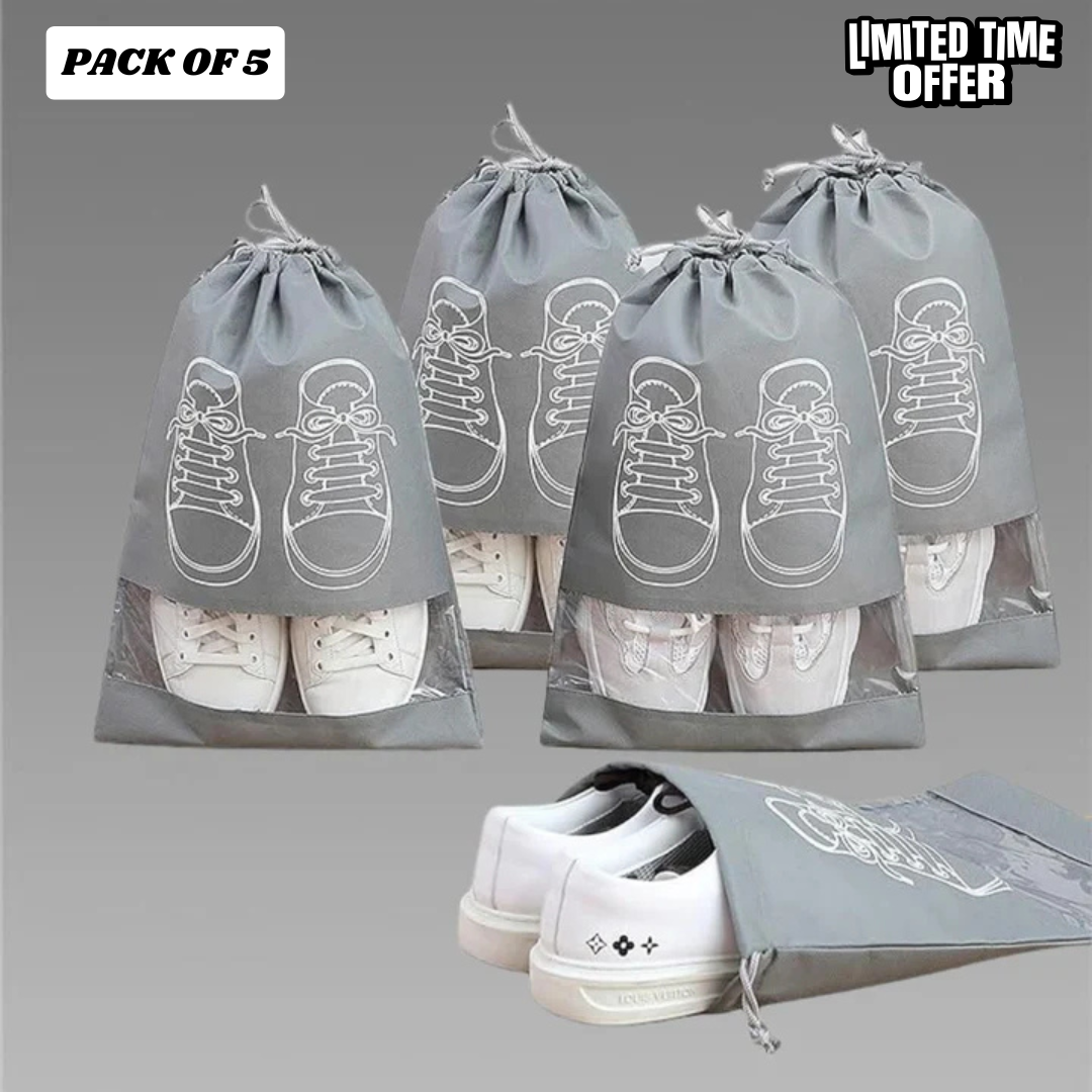 Shoe Bag - Transparent Window Portable Travel Dust-Proof Shoe Bags