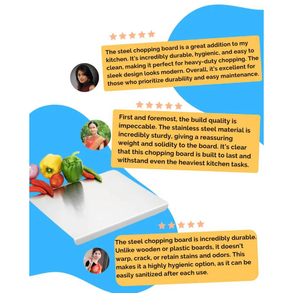 Stainless Steel Chopping Board & Kitchen Countertop - 41 x 31 Cm (Original Big Size) Diwali Special